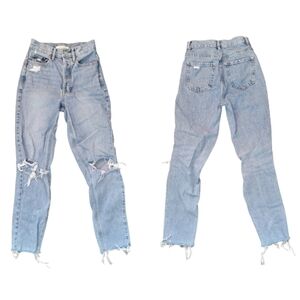 PacSun Distressed Light Wash Ultra High Rise Slim Jeans